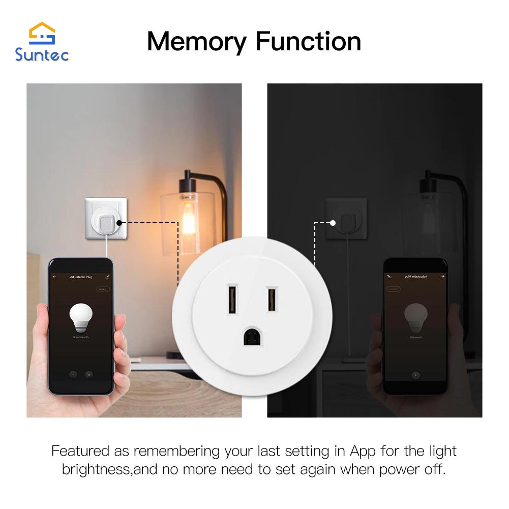 Smart Phone APP Voice Remote Control Us Standard Socket Timing Control Plug WiFi Tuya Smart Plug