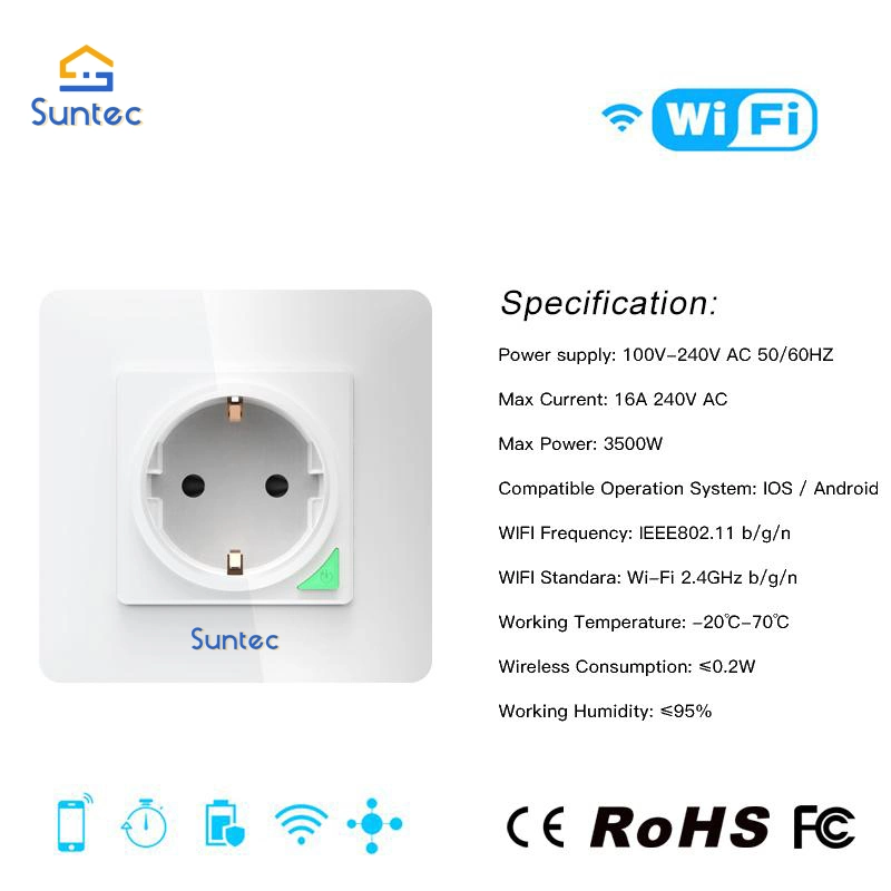 UK De Un WiFi Smart Electrical Switch Socket for Smart Home Remote Control Electrical Outlet