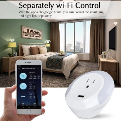 Tuya Smart WiFi Socket Télécommande USB Alexa Google Voice Control Us Prise électrique