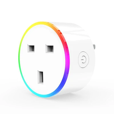 Tuya Smart Plug Royaume-Uni Télécommande WiFi Prise de lumière RVB Google Alexa