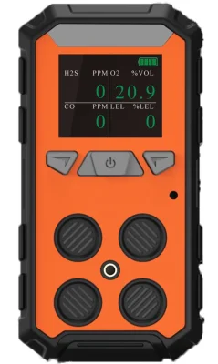 Détecteur multi-gaz portable étanche IP66 à 4 compteurs de gaz Lel, Co, H2s, analyseur de gaz O2